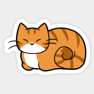 Orange n White Striped Cat Sticker